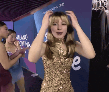 Alysa Liu Fixing Hair GIF