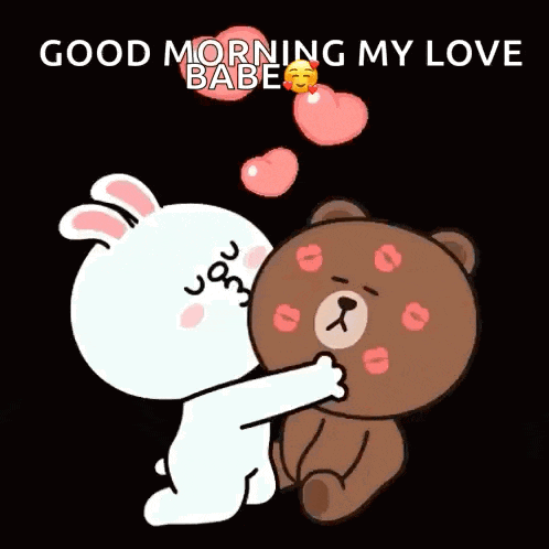 Bear And Rabbit Smooches GIF