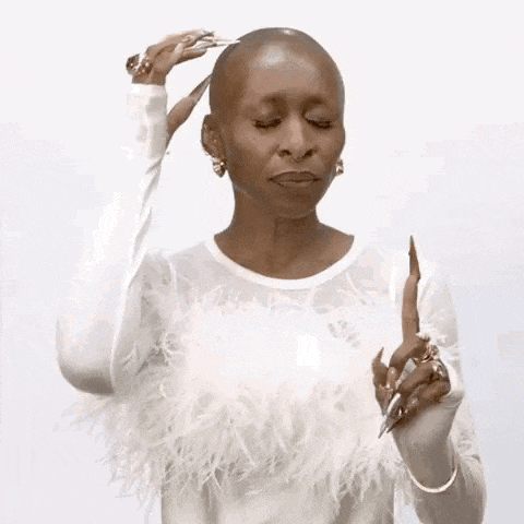 Cynthia Erivo Rub Head GIF