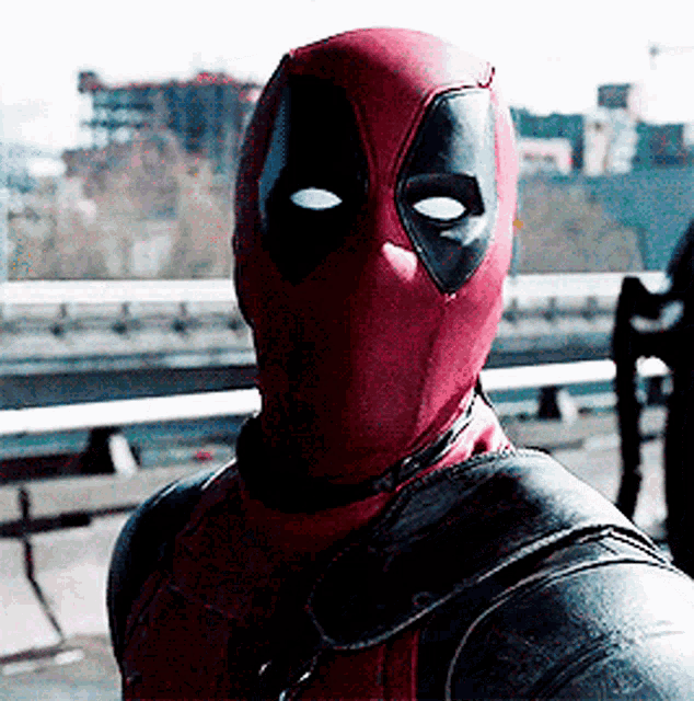 Deadpool Looking Back And Forth GIF
