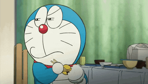 Doraemon Cartoon Suspicious GIF