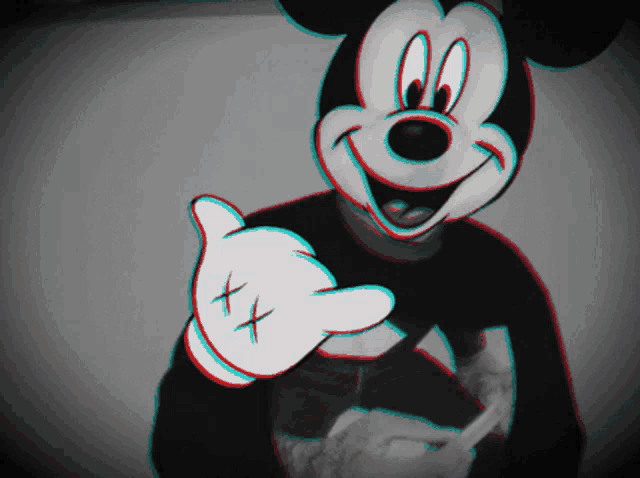 Glitched Mickey Mouse GIF
