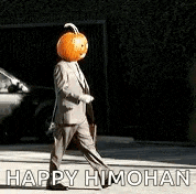 Halloween Pumpkin Head GIF