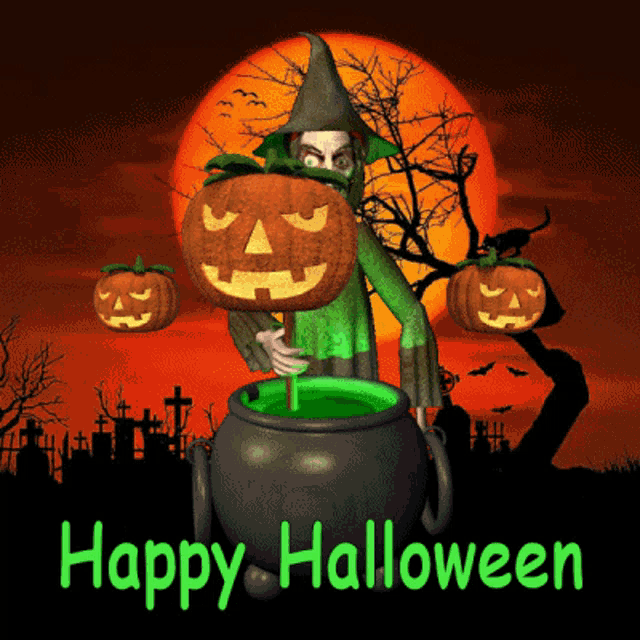 Happy Halloween Witch GIF