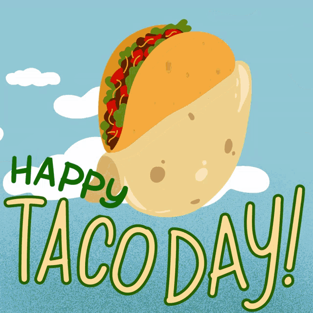 Happy Taco Day Flying Taco GIF