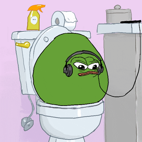 Headphones Toilet GIF