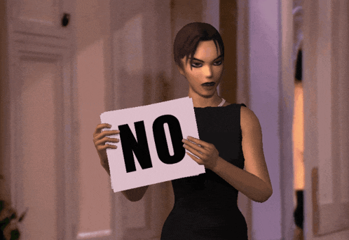 Lara Croft Saying No Tomb Raider GIF