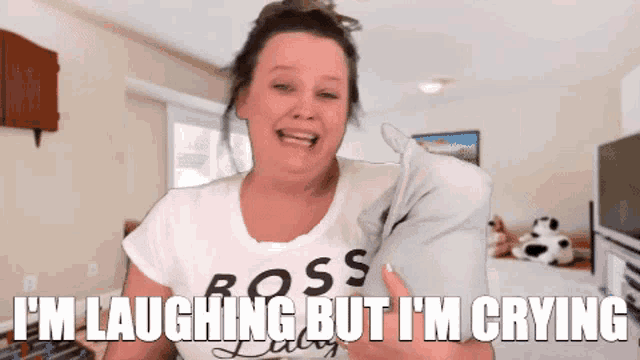 Laughing And Crying Stressed GIF