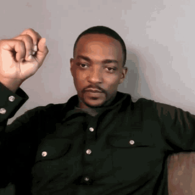 Laughing Anthony Mackie GIF