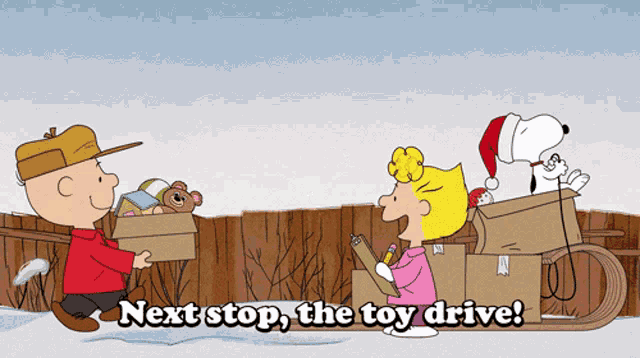 Next Stop The Toy Drive Charlie Brown GIF