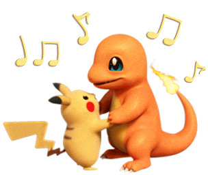 Pikachu and Charmander Delicious Day With Pokemon GIF