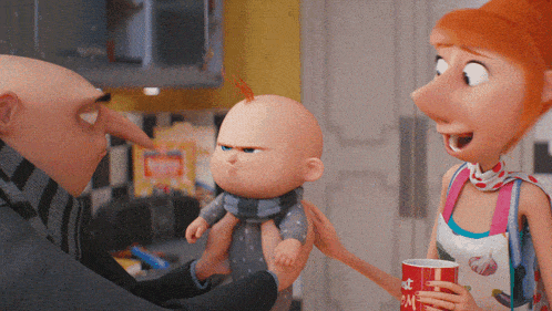 Playing With The Baby Gru GIF