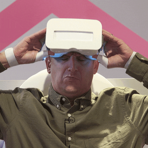 Putting On Vr Tim Robinson GIF