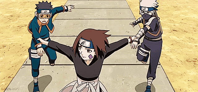 Rin Nohara Kakashi Hatake GIF