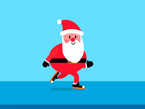 Santa Running Christmas GIF