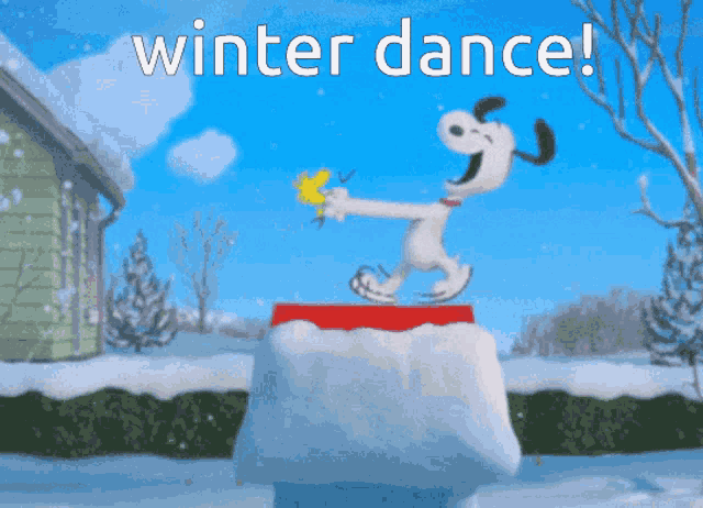 Snoopy Winter Dance Snoopy GIF