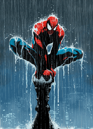 Spiderman Rain GIF