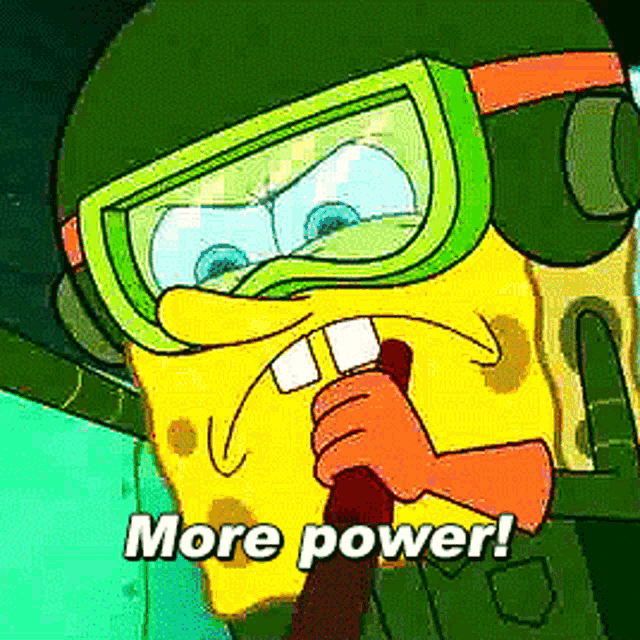 Spongebob More Power GIF