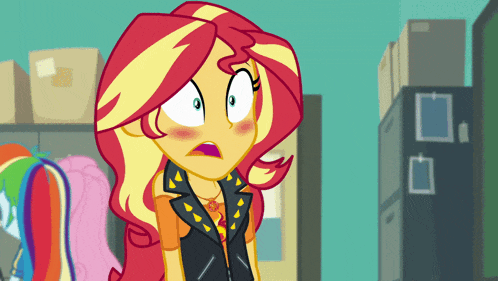 Sunset Shimmer Blushing GIF