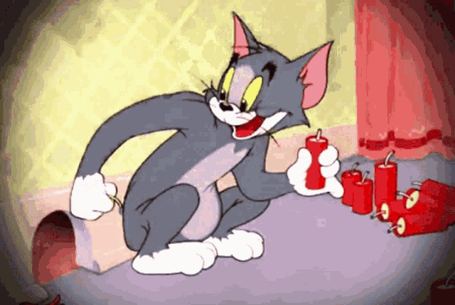 Tom And Jerry Explode GIF