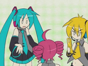 Triple Baka Miku GIF