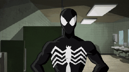 Ultimate Spider-man Black Suit Symbiote Suit GIF