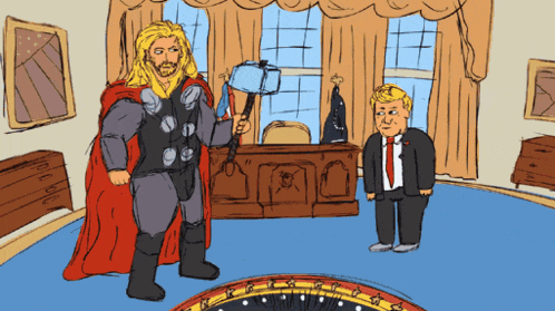 What Is Trump Was Friends With Thor Sick Animation GIF
