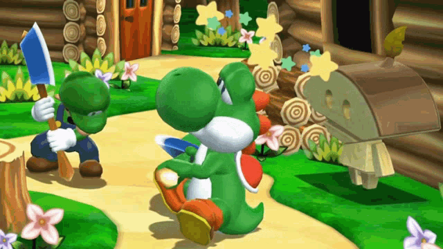 Yoshi Luigi GIF