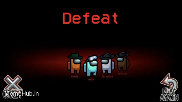 Among Us Defeat Meme Template