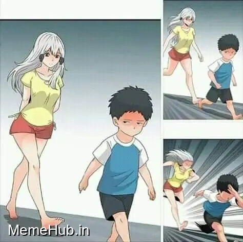 Anime boy running Template