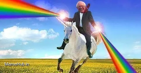 Bernie Sanders on Magical Unicorn Meme Template