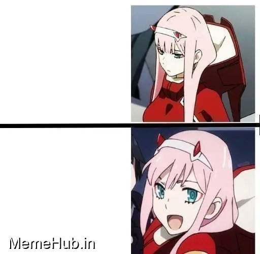 Zero Two Anime Drake Meme Template