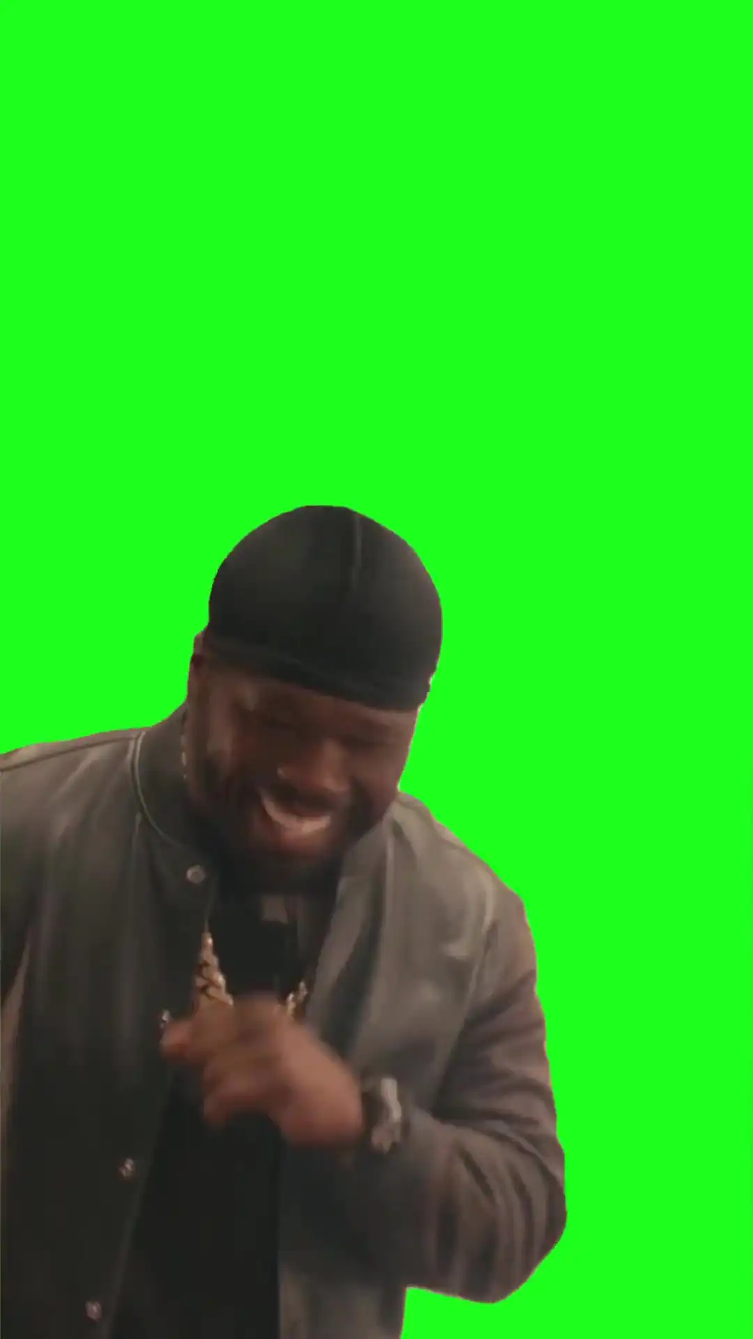 50 Cent giggles Green Screen meme