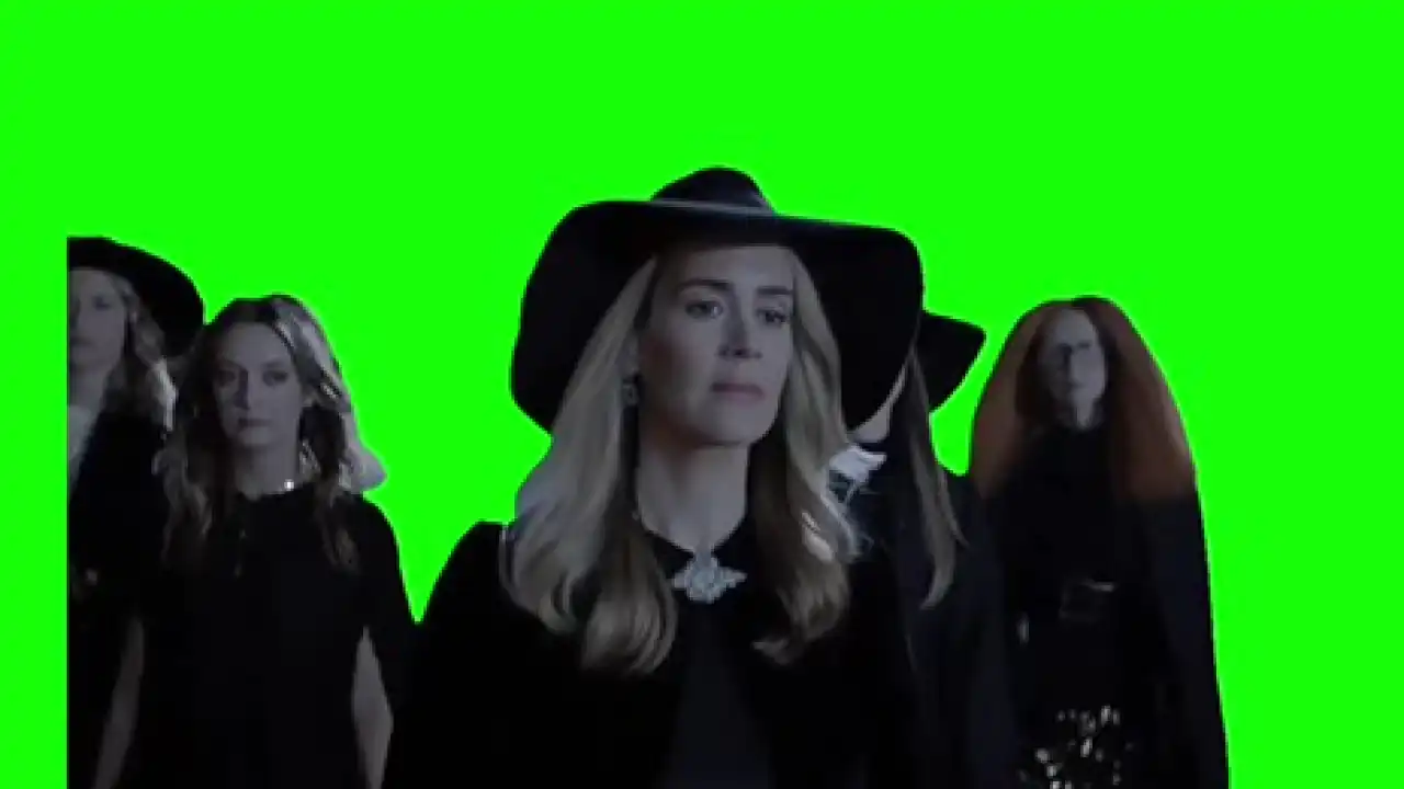 5witches walking Meme green screen