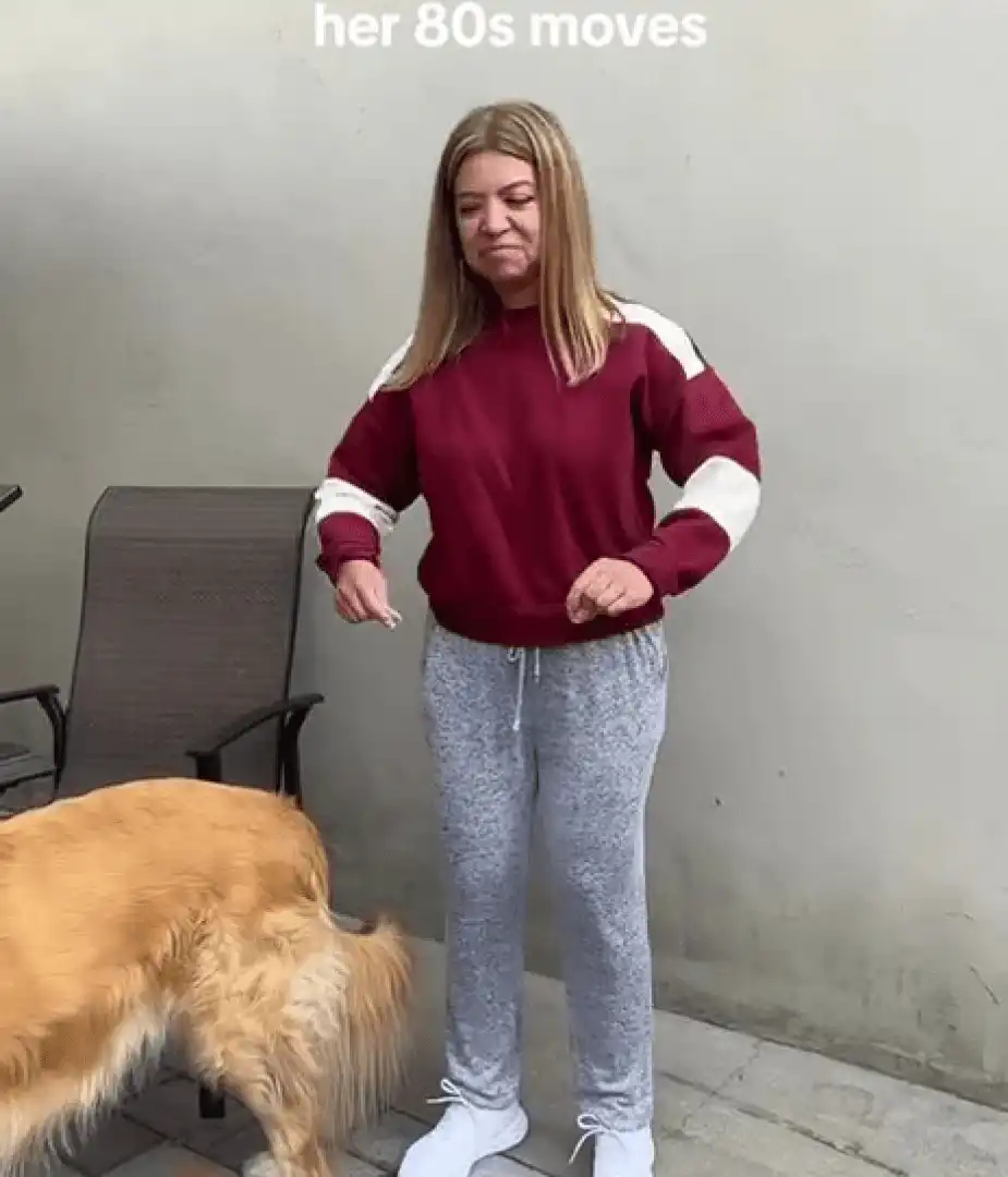 80s dance trend mom showing moves