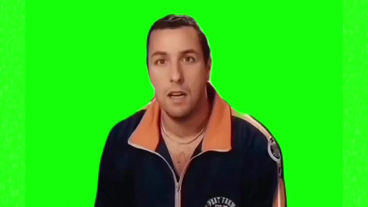Adam Sandler shock meme green screen