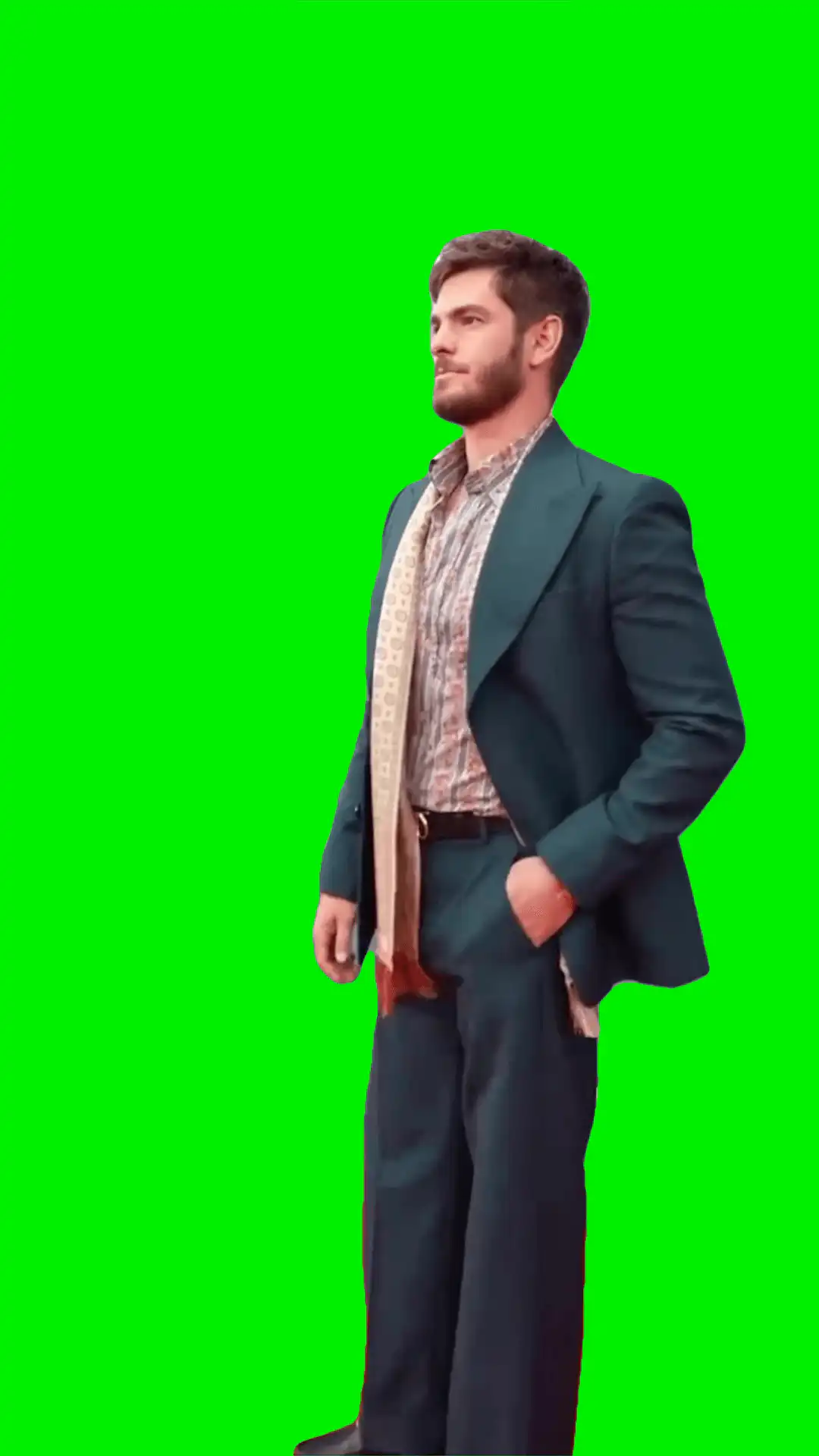 Andrew Rizzing green screen