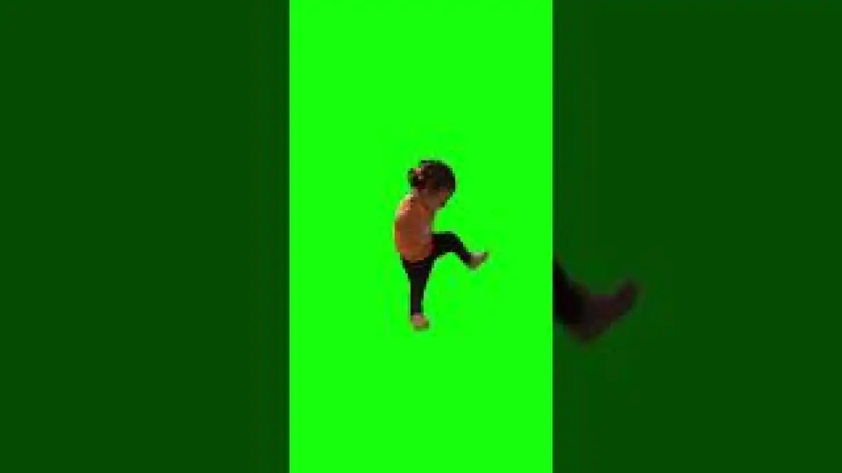 Angry Baby Stomps Green Screen