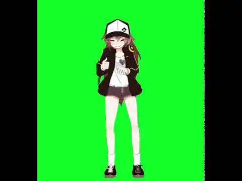 Anime Girl Dancing Green Screen