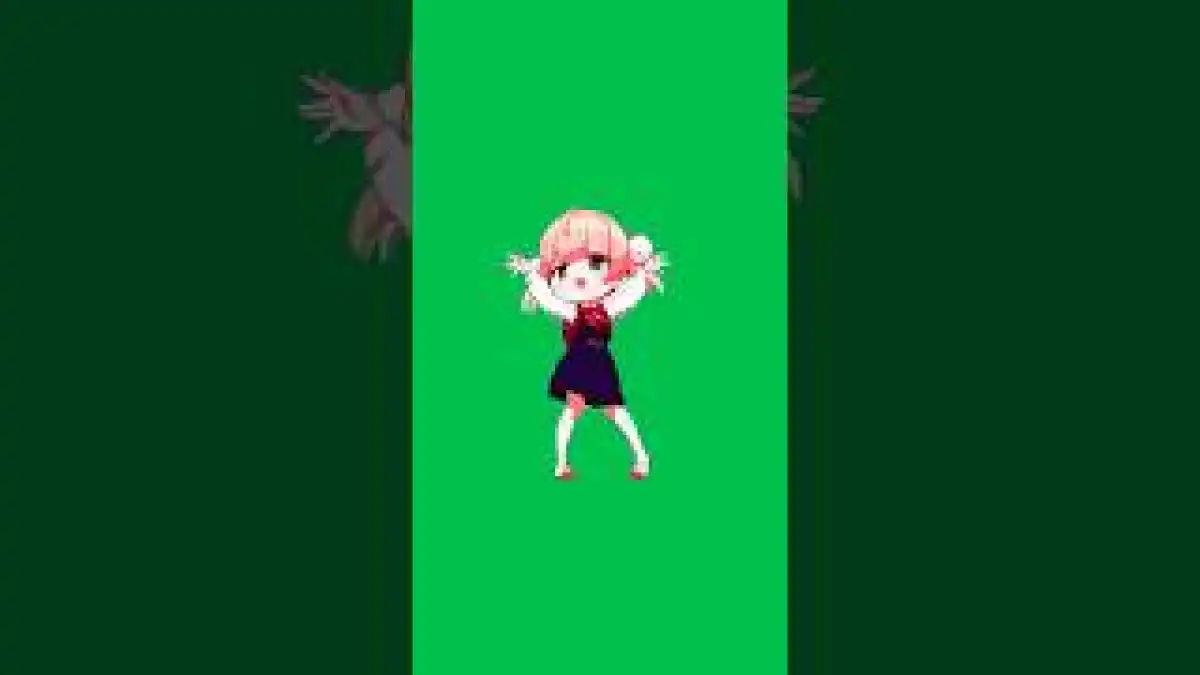 Anime Girl Ui Shigure Dance Green Screen