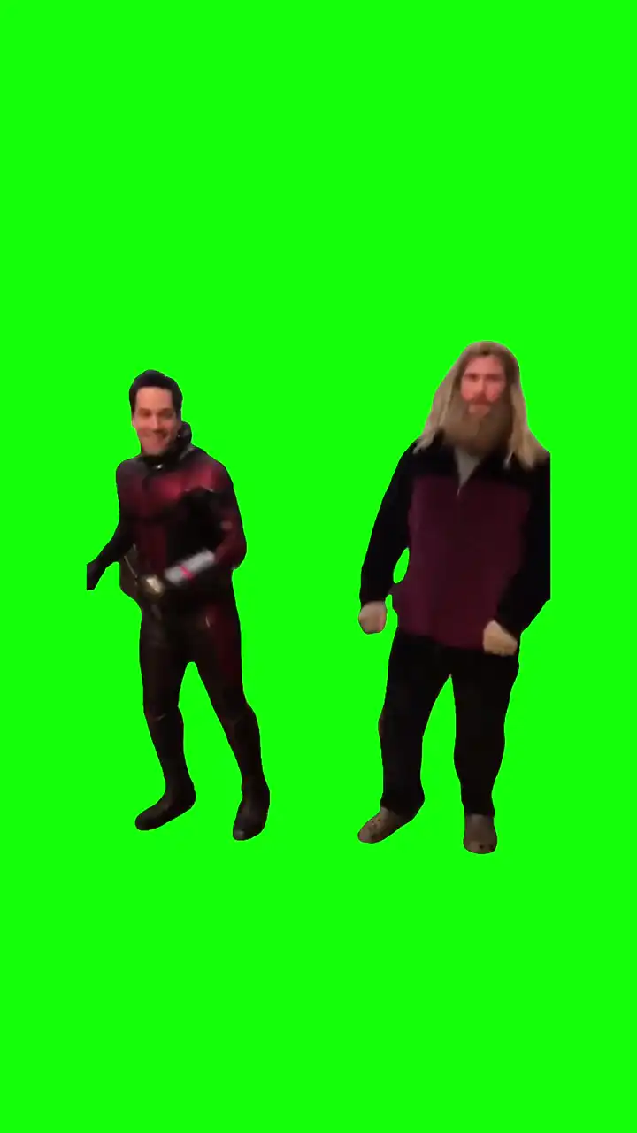 Antman and Thor Dancing green screen