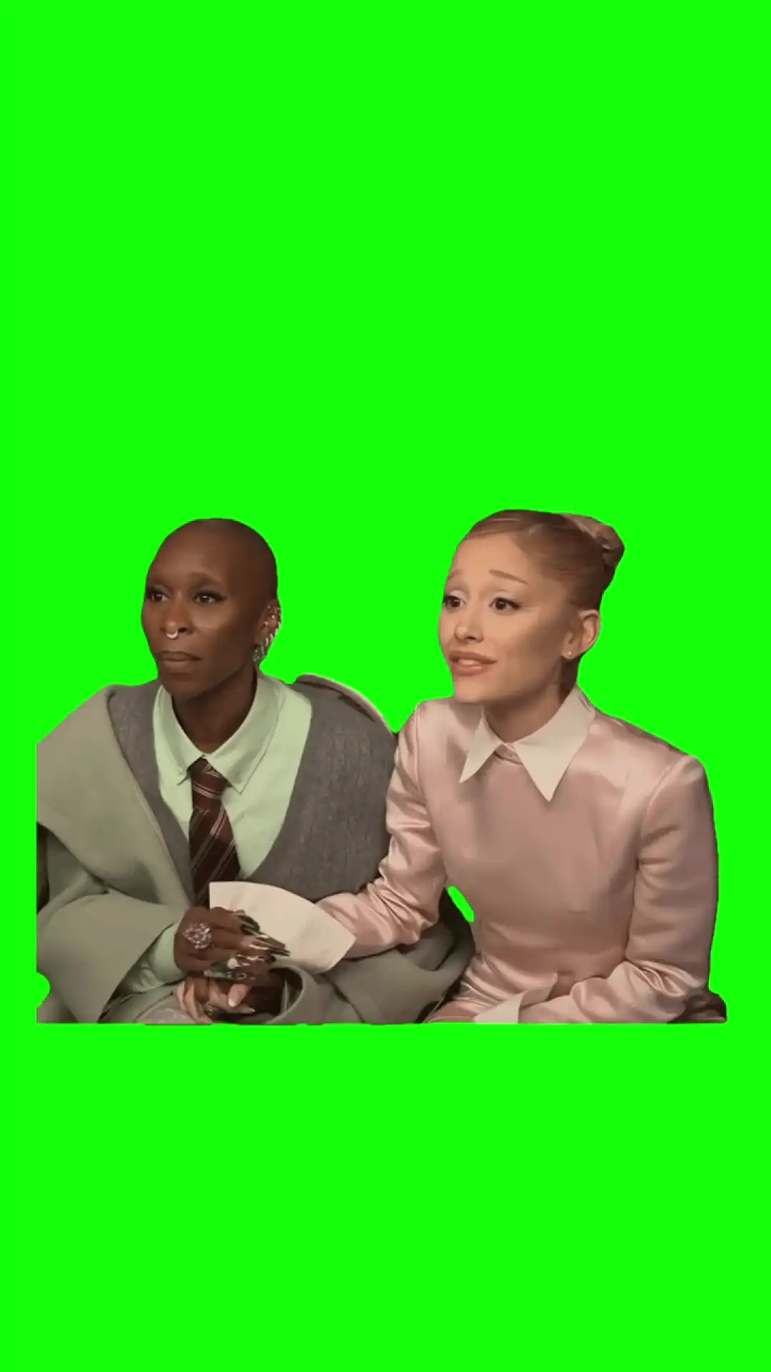 Ariana n Cynthia Thank You Meme green screen