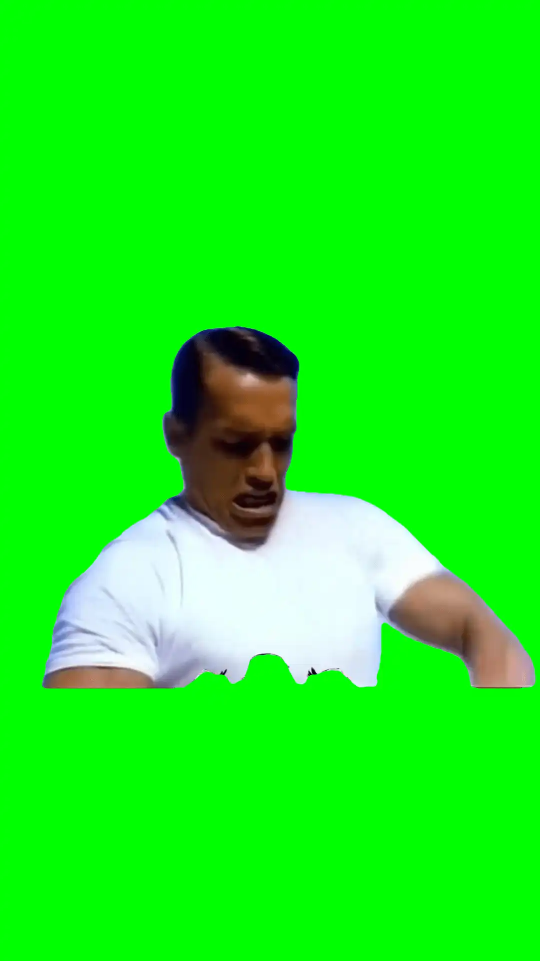 Arnold smashing clay Meme Green Screen