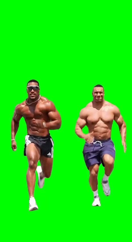 Ashton and Larry Run Green Screen Meme