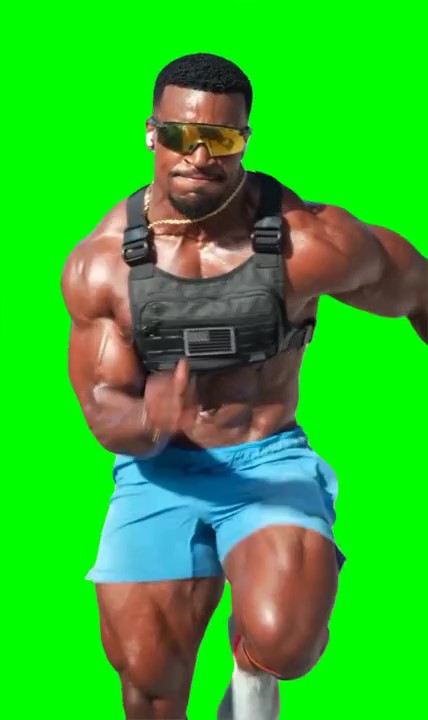 Ashtonhall running Meme Green Screen