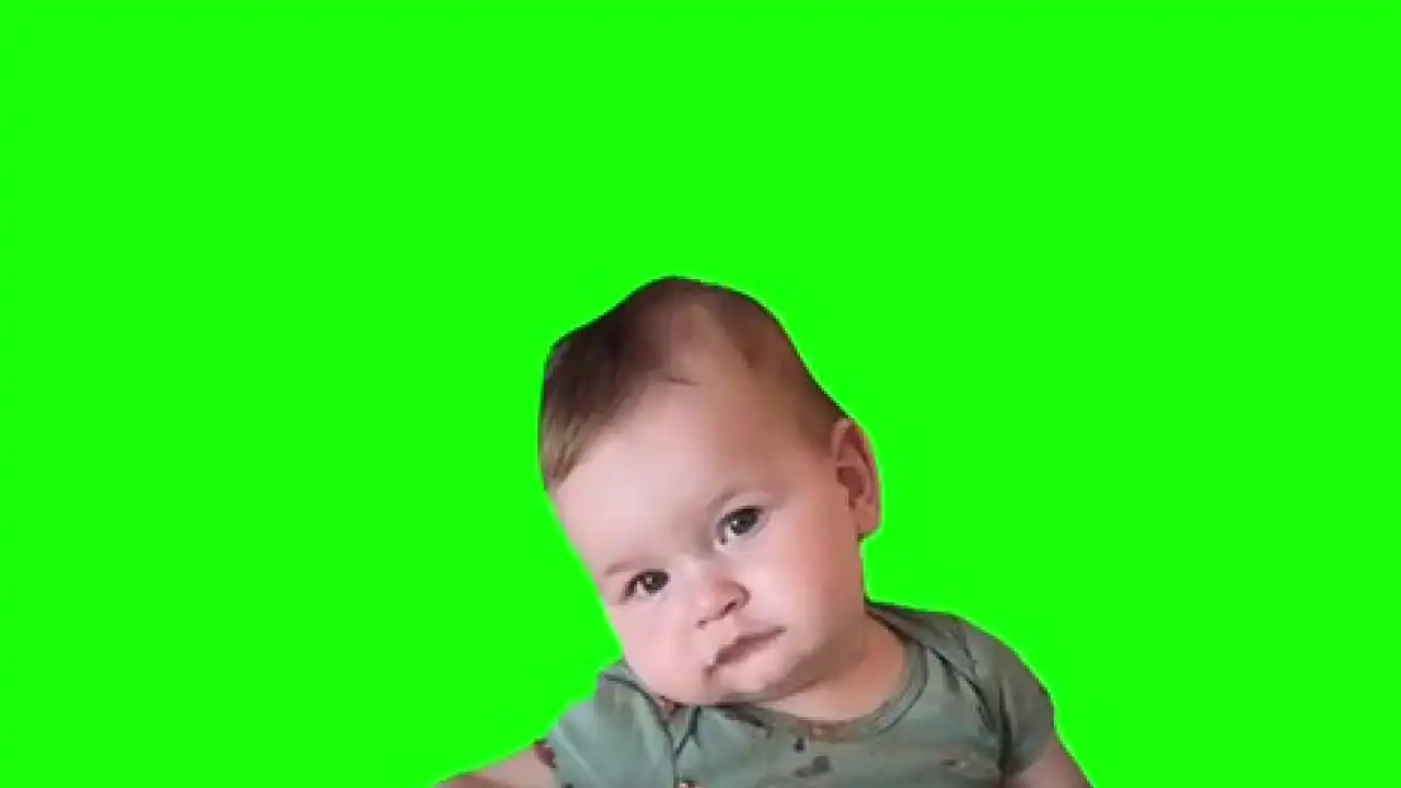 Baby Raising Eyebrows green screen