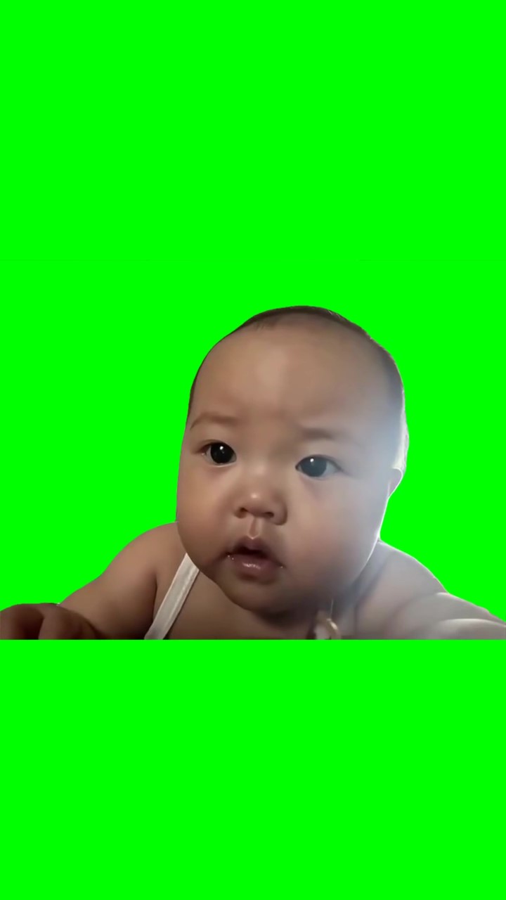 Baby wrapping in Chinese meme green screen
