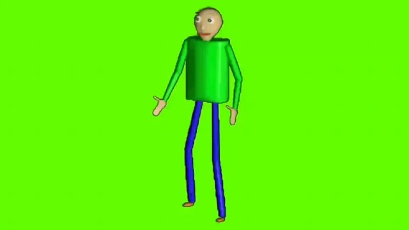 Baldi Doing The Default Dance Green Sceen Meme
