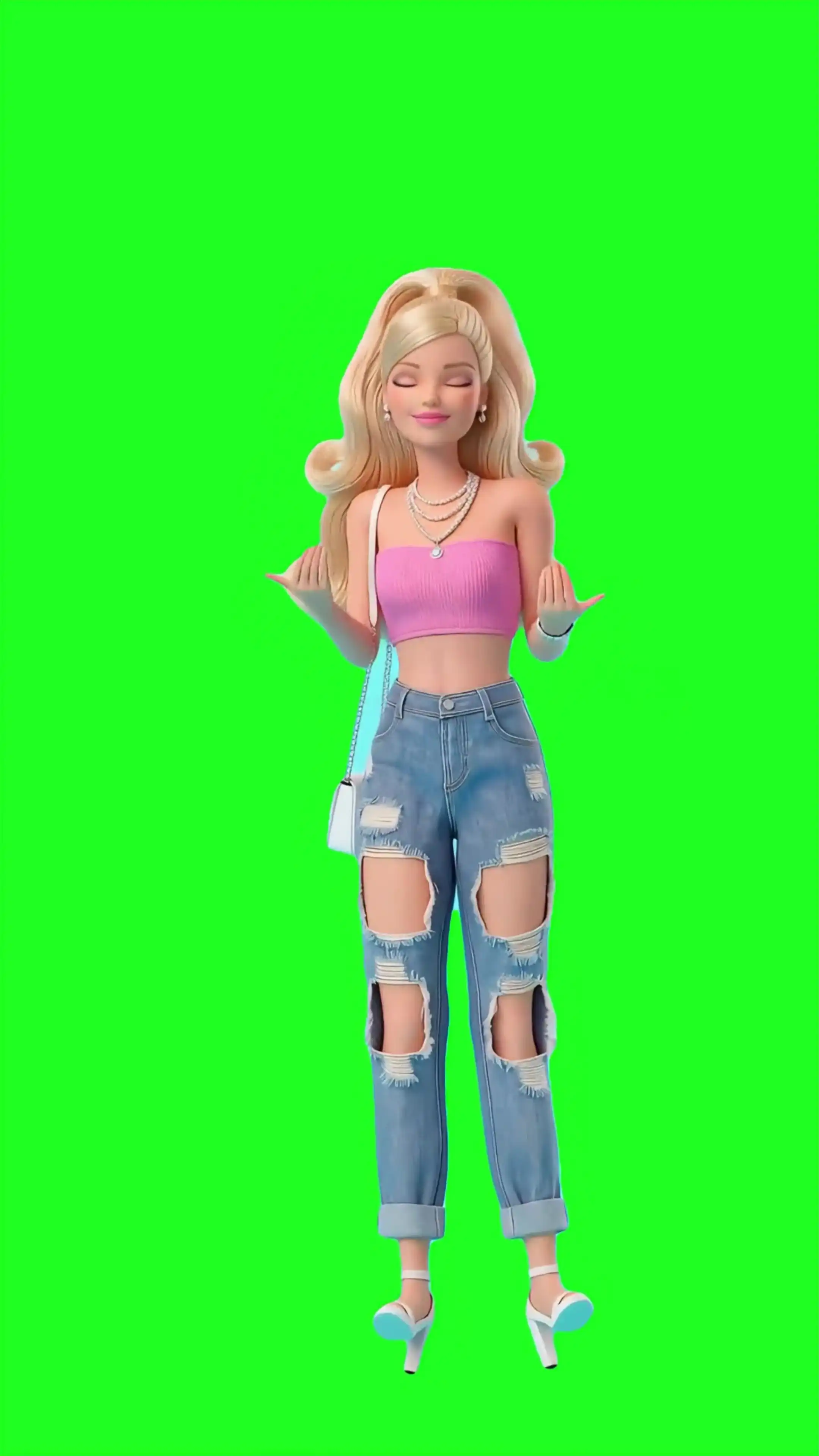 Barbie doing sea lion Green Screen Meme