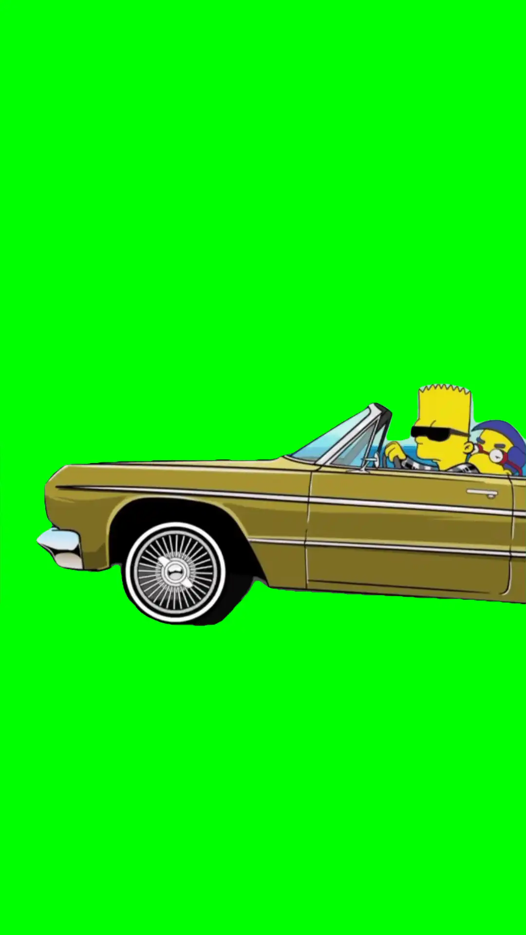 Bart n buddies cruising green screen